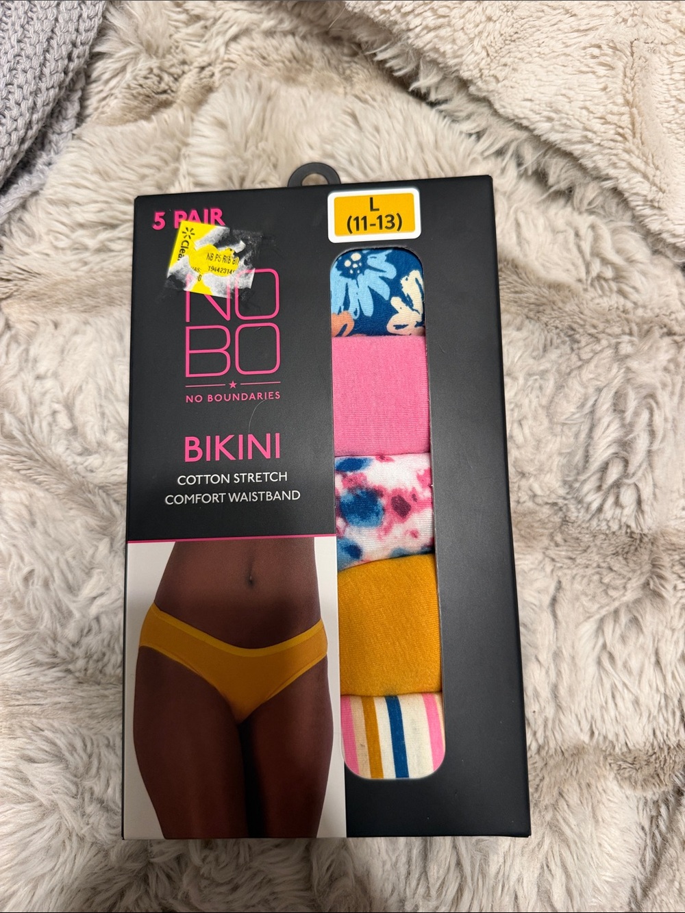 No Boundaries Bikini Briefs - Blue, Pink, Yellow, Multicolor